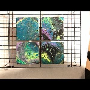 Custom painted coaster set